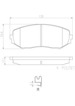 P79018N Sada brzdových destiček, kotoučová brzda BREMBO NAO LINE BREMBO