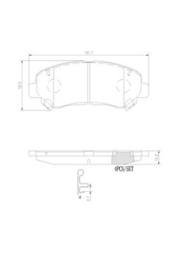 P79028N Sada brzdových destiček, kotoučová brzda BREMBO NAO LINE BREMBO