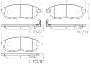 P79030N Sada brzdových destiček, kotoučová brzda BREMBO NAO LINE BREMBO