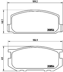 P83005N Sada brzdových destiček, kotoučová brzda BREMBO NAO LINE BREMBO