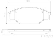 P83013N Sada brzdových destiček, kotoučová brzda BREMBO NAO LINE BREMBO