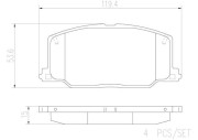 P83016N Sada brzdových destiček, kotoučová brzda BREMBO NAO LINE BREMBO