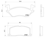 P83022N Sada brzdových destiček, kotoučová brzda BREMBO NAO LINE BREMBO