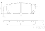 P83032N Sada brzdových destiček, kotoučová brzda BREMBO NAO LINE BREMBO