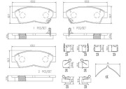 P83034N Sada brzdových destiček, kotoučová brzda BREMBO NAO LINE BREMBO