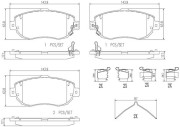 P83037N Sada brzdových destiček, kotoučová brzda BREMBO NAO LINE BREMBO