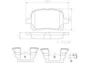 P83040N Sada brzdových destiček, kotoučová brzda BREMBO NAO LINE BREMBO