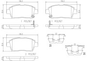 P83051N Sada brzdových destiček, kotoučová brzda BREMBO NAO LINE BREMBO