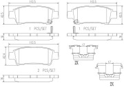 P83056N Sada brzdových destiček, kotoučová brzda BREMBO NAO LINE BREMBO