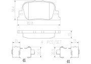 P83063N Sada brzdových destiček, kotoučová brzda BREMBO NAO LINE BREMBO