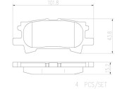 P83068N Sada brzdových destiček, kotoučová brzda BREMBO NAO LINE BREMBO