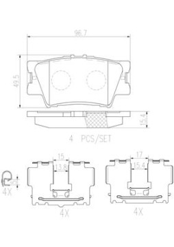 P83089N Sada brzdových destiček, kotoučová brzda BREMBO NAO LINE BREMBO