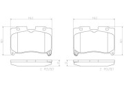 P83090N Sada brzdových destiček, kotoučová brzda BREMBO NAO LINE BREMBO