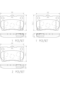 P83113N Sada brzdových destiček, kotoučová brzda BREMBO NAO LINE BREMBO