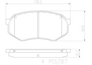 P83128N Sada brzdových destiček, kotoučová brzda BREMBO NAO LINE BREMBO