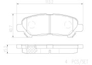 P83138N Sada brzdových destiček, kotoučová brzda BREMBO NAO LINE BREMBO