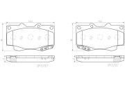 P83151N Sada brzdových destiček, kotoučová brzda BREMBO NAO LINE BREMBO