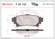 P 83 152 BREMBO sada brzdových platničiek kotúčovej brzdy P 83 152 BREMBO