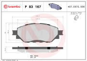 P 83 167 BREMBO sada brzdových platničiek kotúčovej brzdy P 83 167 BREMBO