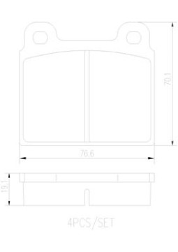 P85002N Sada brzdových destiček, kotoučová brzda BREMBO NAO LINE BREMBO