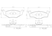 P85025N Sada brzdových destiček, kotoučová brzda BREMBO NAO LINE BREMBO