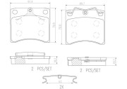 P85027N Sada brzdových destiček, kotoučová brzda BREMBO NAO LINE BREMBO