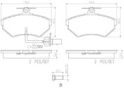 P85044N Sada brzdových destiček, kotoučová brzda BREMBO NAO LINE BREMBO