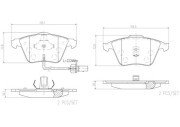 P85056N Sada brzdových destiček, kotoučová brzda BREMBO NAO LINE BREMBO