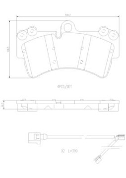 P85065N Sada brzdových destiček, kotoučová brzda BREMBO NAO LINE BREMBO