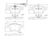 P85082N Sada brzdových destiček, kotoučová brzda BREMBO NAO LINE BREMBO