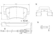 P85083N Sada brzdových destiček, kotoučová brzda BREMBO NAO LINE BREMBO