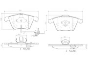 P85097N Sada brzdových destiček, kotoučová brzda BREMBO NAO LINE BREMBO