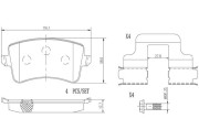 P85100N Sada brzdových destiček, kotoučová brzda BREMBO NAO LINE BREMBO