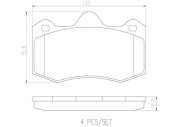 P85134N Sada brzdových destiček, kotoučová brzda BREMBO NAO LINE BREMBO