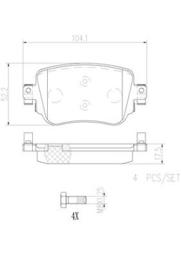 P85135N Sada brzdových destiček, kotoučová brzda BREMBO NAO LINE BREMBO