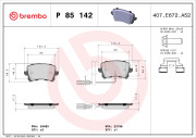 P 85 142 Sada brzdových destiček, kotoučová brzda PRIME LINE BREMBO