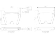 P85152N Sada brzdových destiček, kotoučová brzda BREMBO NAO LINE BREMBO