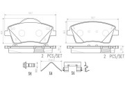 P86033N Sada brzdových destiček, kotoučová brzda BREMBO NAO LINE BREMBO