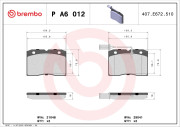 P A6 012 Sada brzdových destiček, kotoučová brzda PRIME LINE BREMBO