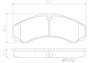 PA6017N Sada brzdových destiček, kotoučová brzda BREMBO NAO LINE BREMBO