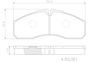 PA6022N Sada brzdových destiček, kotoučová brzda BREMBO NAO LINE BREMBO