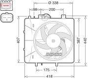 DER07010 DENSO ventilátor chladenia motora DER07010 DENSO