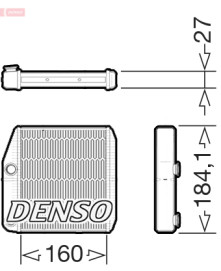 DRR09076 Výměník tepla, vnitřní vytápění DENSO
