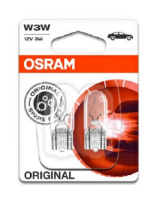 2821-02B OSRAM Žárovka (2ks) W3W (řada ORIGINAL - GLASS WEDGE BASE) | 12V 3W | 2821-02B OSRAM
