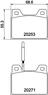 MGB560 Sada brzdových destiček, kotoučová brzda MINTEX