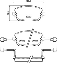 MDB1087 Sada brzdových destiček, kotoučová brzda MINTEX