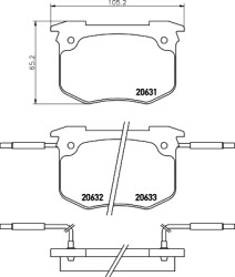 MDB1315 Sada brzdových destiček, kotoučová brzda MINTEX