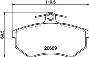 MDB3405 Sada brzdových destiček, kotoučová brzda MINTEX