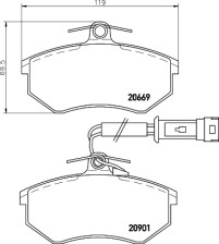 MDB1293 Sada brzdových destiček, kotoučová brzda MINTEX