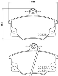 MDB1240 Sada brzdových destiček, kotoučová brzda MINTEX